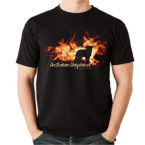 Australian Kelpie - Feuer und Flamme Unisex T-Shirt Shirt Siviwonder schwarz S von siviwonder