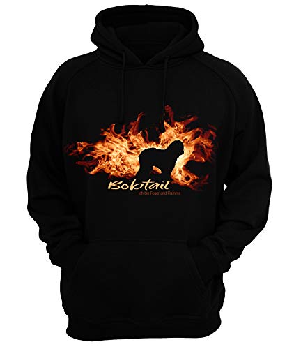 Bobtail - Feuer und Flamme - Unisex Hoodie Kapuzensweatshirt Pullover Fun Siviwonder Black 3XL von siviwonder