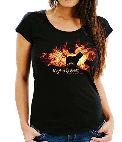 Boykin Spaniel - Feuer und Flamme - Women Girlie T-Shirt Siviwonder Black XXL - 42 von siviwonder