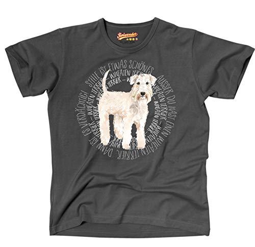 Circle - Wheaten Terrier - Watercolor Dogs Unisex T-Shirt Shirt Siviwonder Dark Grey XL von siviwonder