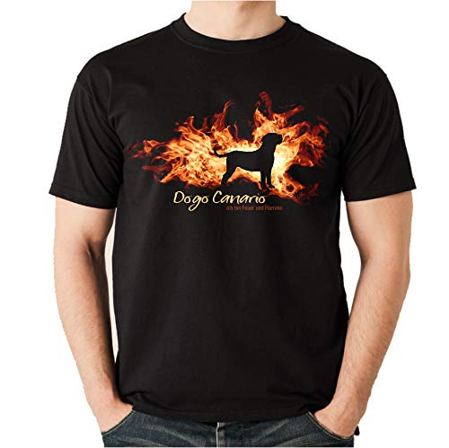 Dogo Canario - Feuer und Flamme - Feuer und Flamme - Unisex T-Shirt Shirt Siviwonder schwarz 3XL von siviwonder
