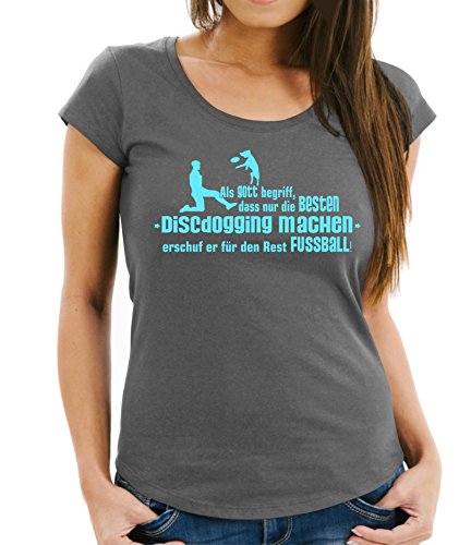 Gott DISCDOGGING Frisbee Hundefrisbee NO Fußball Hund Hunde - Women Girlie T-Shirt Siviwonder Dark Grey L -38 von siviwonder