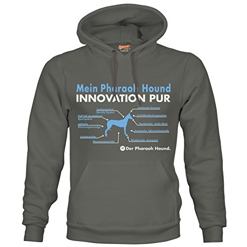 Innovation Liste Pharaoh Hound Hund Hunde - Unisex Hoodie Kapuzensweatshirt Pullover Fun Siviwonder Dark Grey L von siviwonder