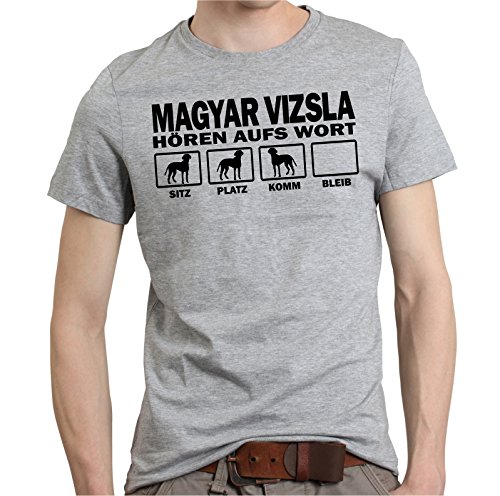Magyar Vizsla Ungarischer Vorstehhund Ungarn - HÖREN AUFS Wort Unisex T-Shirt Shirt Siviwonder Hunde Hund Sports Grey XL von siviwonder