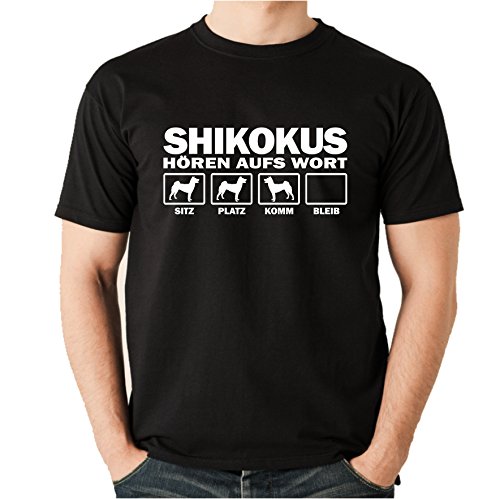 Shikoku Shikokus Japan Asiatische Spitze Spitz Inu Ken - HÖREN AUFS Wort Unisex T-Shirt Shirt Siviwonder Hunde Hund schwarz 3XL von siviwonder
