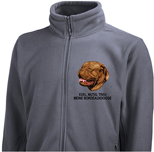 Siviwonder Unisex Fleecejacke Bordeauxdogge Hunde Stickerei Dark Grey L Siviwonder Unisex Fleecejacke Bordeauxdogge Hunde Stickerei Dark Grey L von siviwonder