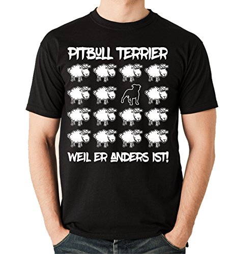 Siviwonder Unisex T-Shirt Black Sheep - Pitbull Terrier - Hunde Fun Schaf schwarz XXL von siviwonder