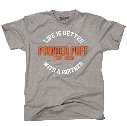 Siviwonder Unisex T-Shirt Powder Puff - Life is Better Partner Hunde Sports Grey M von siviwonder