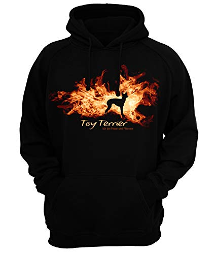 Toy Terrier - Feuer und Flamme - Unisex Hoodie Kapuzensweatshirt Pullover Fun Siviwonder Black M von siviwonder