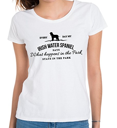 Vintage What Happen Logo Irish Water Spaniel Hund Hunde - Women Girlie T-Shirt Siviwonder weiß M - 36 von siviwonder