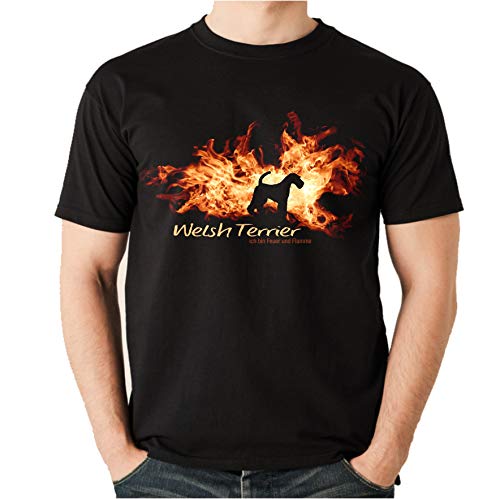Welsh Terrier Welshie - Feuer und Flamme - Feuer und Flamme - Unisex T-Shirt Shirt Siviwonder schwarz 3XL von siviwonder