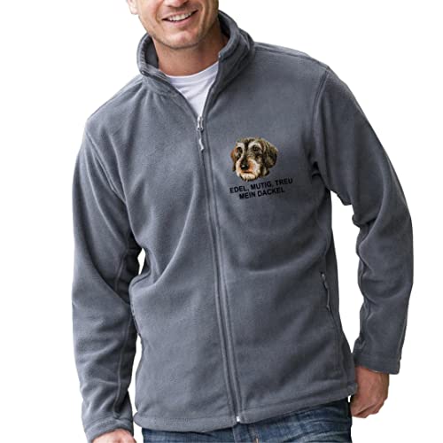 Siviwonder Unisex Fleecejacke DACKEL TECKEL RAUHHAR 2 RAUHAAR Hunde Stickerei Dark Grey XXL Siviwonder Unisex Fleecejacke DACKEL TECKEL RAUHHAR 2 RAUHAAR Hunde Stickerei Dark Grey XXL von siviwonder