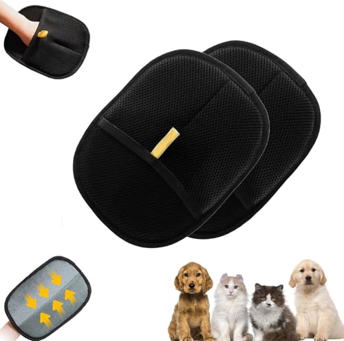 Tierhaarentferner-Handschuhe, Katzenpflege-Handschuhe, wiederverwendbar, statische Entfernung für Tierhaare, vielseitige Hundepflegehandschuhe für Couch, Möbel, Teppich, Autositz, 2 Stück von sixco