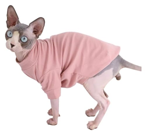 Sphynx Haarlose Katzen Kleidung Baumwoll-T-Shirts for haarlose Sphynx-Katzen, Haustierkleidung, Pullover, Kätzchen-T-Shirts mit Ärmeln, Bekleidung for Katzen und kleine Hunde, einfarbig, Schwarz ( Col von NXSLONE