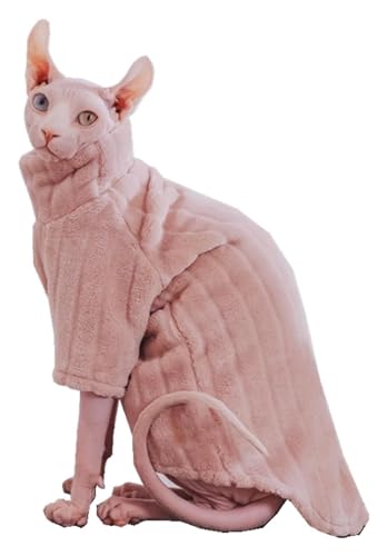 Sphynx Haarlose Katzen Kleidung Sphynx Cat Soft Coral Fleece Katzenkleidung, Dicker, Warmer Winter-Outfit-Mantel for haarlose Katzen und kleine Hunde, Bekleidung mit Ärmeln (Color : Pink, Size : XL Sphynx Haarlose Katzen Kleidung Sphynx Cat Soft Coral Fleece Katzenkleidung, Dicker, Warmer Winter-Outfit-Mantel for haarlose Katzen und kleine Hunde, Bekleidung mit Ärmeln (Color : Pink, Size : XL von skeppy