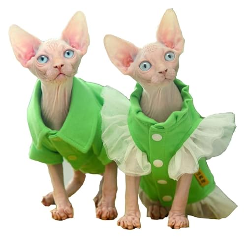 Sphynx Haarlose Katzen Kleidung Sphynx Haarlose Katze, süßes, weiches, atmungsaktives Schutz-Outfit, Mantel mit rundem Kragen, Kätzchen-Kleidung (Color : Couple, Size : 4XL) von NXSLONE