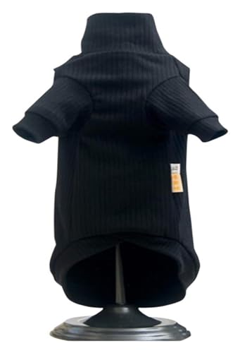Sphynx Haarlose Katzen Kleidung Sphynx Haarlose Katze, süßes, weiches, atmungsaktives Schutz-Outfit, Weste mit rundem Kragen, Kätzchen-Kleidung (Color : Black, Size : W) von NXSLONE