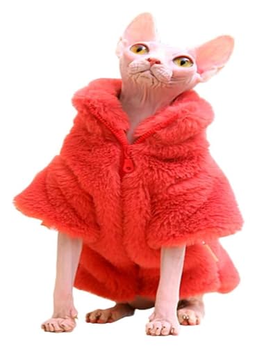 Sphynx Haarlose Katzen Kleidung Sphynx Haarlose Katze, süßes, weiches, atmungsaktives Schutz-Outfit, Weste mit rundem Kragen, Kätzchen-Kleidung (Size : X-Large) von NXSLONE