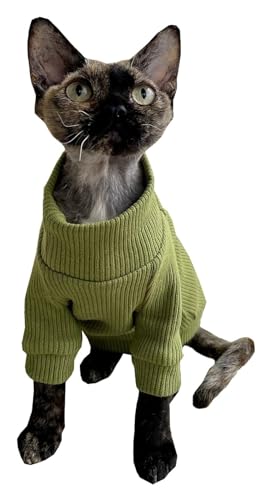 Sphynx Haarlose Katzen Kleidung Sphynx Haarlose Katzen-Baumwoll-T-Shirts, Sommer, atmungsaktive Weste, einfarbig, Rollkragenpullover, Kätzchen-Shirts, Pullover, Haustierkleidung for Katzen (Color : G Sphynx Haarlose Katzen Kleidung Sphynx Haarlose Katzen-Baumwoll-T-Shirts, Sommer, atmungsaktive Weste, einfarbig, Rollkragenpullover, Kätzchen-Shirts, Pullover, Haustierkleidung for Katzen (Color : G von NXSLONE