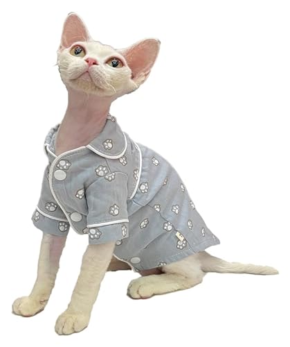 Sphynx Haarlose Katzen Kleidung Sphynx Haarlose Katzenkleidung, Herbst-Pyjama mit Cartoon-Muster, T-Shirts aus Luftbaumwolle, bequeme Kätzchen-Shirts, Haustierkleidung for Katzen ( Color : Blue , Size Sphynx Haarlose Katzen Kleidung Sphynx Haarlose Katzenkleidung, Herbst-Pyjama mit Cartoon-Muster, T-Shirts aus Luftbaumwolle, bequeme Kätzchen-Shirts, Haustierkleidung for Katzen ( Color : Blue , Size von NXSLONE