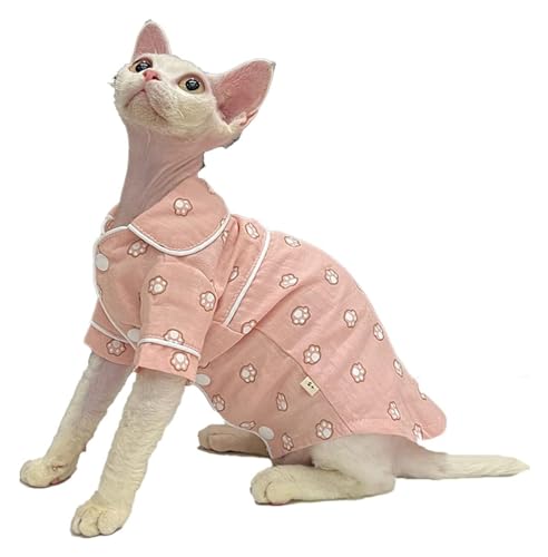 Sphynx Haarlose Katzen Kleidung Sphynx Haarlose Katzenkleidung, Herbst-Pyjama mit Cartoon-Muster, T-Shirts aus Luftbaumwolle, bequeme Kätzchen-Shirts, Haustierkleidung for Katzen ( Color : Pink , Size Sphynx Haarlose Katzen Kleidung Sphynx Haarlose Katzenkleidung, Herbst-Pyjama mit Cartoon-Muster, T-Shirts aus Luftbaumwolle, bequeme Kätzchen-Shirts, Haustierkleidung for Katzen ( Color : Pink , Size von NXSLONE