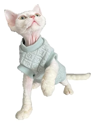 Sphynx Haarlose Katzen Kleidung Sphynx Haarlose Katzenkleidung, Herbst und Winter, warme Baumwoll-Kapuzenpullover, Rundhalsausschnitt, ärmellos, weiche Weste, Pullover, Haustierkleidung for Katzen, Sp von NXSLONE