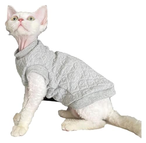 Sphynx Haarlose Katzen Kleidung Sphynx Haarlose Katzenkleidung, Herbst und Winter, warme Baumwoll-Kapuzenpullover, Rundhalsausschnitt, ärmellos, weiche Weste, Pullover, Haustierkleidung for Katzen, Sp von NXSLONE