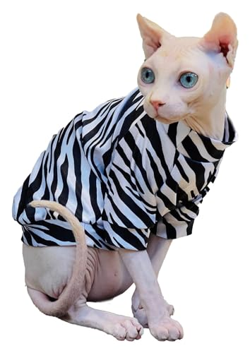 Sphynx Haarlose Katzen Kleidung Sphynx Haarlose Katzenkleidung, Sommer, atmungsaktiv, Zebramuster, runder Kragen, Baumwolle, T-Shirts, Weste, Rollkragenpullover, Kätzchen-Shirts ( Color : Zebra , Size Sphynx Haarlose Katzen Kleidung Sphynx Haarlose Katzenkleidung, Sommer, atmungsaktiv, Zebramuster, runder Kragen, Baumwolle, T-Shirts, Weste, Rollkragenpullover, Kätzchen-Shirts ( Color : Zebra , Size von NXSLONE