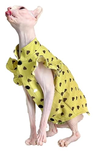Sphynx Haarlose Katzen Kleidung Sphynx Haarlose Katzenkleidung, Sommer, dünn, Stehkragen, Rüschenärmel, Weste, Liebesdruck, modisches Druckknopf-Tanktop, atmungsaktive Katzenbekleidung (Size : XXL) Sphynx Haarlose Katzen Kleidung Sphynx Haarlose Katzenkleidung, Sommer, dünn, Stehkragen, Rüschenärmel, Weste, Liebesdruck, modisches Druckknopf-Tanktop, atmungsaktive Katzenbekleidung (Size : XXL) von skeppy