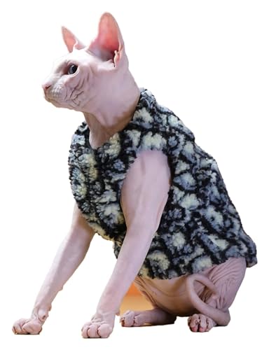 Sphynx Haarlose Katzen Kleidung Sphynx Haarlose Katzenkleidung, Winter, dick, warm, Vintage-Druck, hoher Kragen, Knopfmantel for Katzen, weiche Kunstfell-Haustierkleidung mit Ärmeln ( Color : White , Sphynx Haarlose Katzen Kleidung Sphynx Haarlose Katzenkleidung, Winter, dick, warm, Vintage-Druck, hoher Kragen, Knopfmantel for Katzen, weiche Kunstfell-Haustierkleidung mit Ärmeln ( Color : White , von NXSLONE