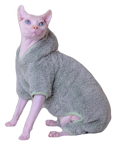 Sphynx Haarlose Katzen Kleidung Sphynx Haarlose Katzenkleidung, Winter, warm, dick, vierbeinig, Kapuzenpullover, Overall, Outfit, Pullover, Kätzchen-Hemden, einfarbig, weicher Schlafanzug for Katzen ( Sphynx Haarlose Katzen Kleidung Sphynx Haarlose Katzenkleidung, Winter, warm, dick, vierbeinig, Kapuzenpullover, Overall, Outfit, Pullover, Kätzchen-Hemden, einfarbig, weicher Schlafanzug for Katzen ( von skeppy