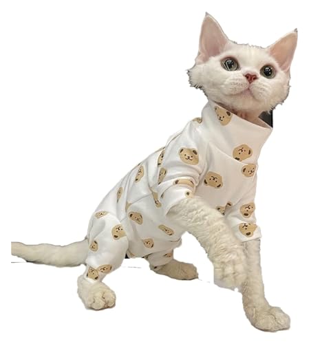 Sphynx Haarlose Katzen Kleidung Sphynx-Katzen-Shirts nur for Katzen, Frühling und Sommer, niedliche Baumwoll-T-Shirts, Cartoon-Bär, hoher Kragen, vierbeiniges Overall-Outfit, Basis-Shirt, Katzenbeklei Sphynx Haarlose Katzen Kleidung Sphynx-Katzen-Shirts nur for Katzen, Frühling und Sommer, niedliche Baumwoll-T-Shirts, Cartoon-Bär, hoher Kragen, vierbeiniges Overall-Outfit, Basis-Shirt, Katzenbeklei von skeppy