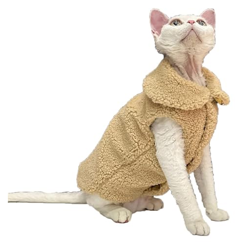 Sphynx Haarlose Katzen Kleidung Sphynx-Katzen-Winterkleidung, Fleece-Vintage-Karomantel, zweiteiliges Design, Reverskragen, verdickte Knopfjacke, haarlose Katzenkleidung, Katzenbekleidung ( Color : Ye Sphynx Haarlose Katzen Kleidung Sphynx-Katzen-Winterkleidung, Fleece-Vintage-Karomantel, zweiteiliges Design, Reverskragen, verdickte Knopfjacke, haarlose Katzenkleidung, Katzenbekleidung ( Color : Ye von NXSLONE