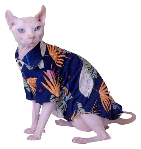 Sphynx Haarlose Katzen Kleidung Sphynx Katzenkleidung, Sommer, atmungsaktiv, dünn, bedruckt, Vintage-Baumwoll-T-Shirts, Hemd mit Knöpfen, Haustierkleidung for Katzen, Weste, Hemden for haarlose Katzen Sphynx Haarlose Katzen Kleidung Sphynx Katzenkleidung, Sommer, atmungsaktiv, dünn, bedruckt, Vintage-Baumwoll-T-Shirts, Hemd mit Knöpfen, Haustierkleidung for Katzen, Weste, Hemden for haarlose Katzen von NXSLONE