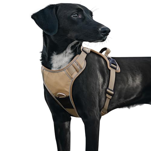 Hundegeschirr mit AirTag-Halter, verstellbare ausbruchsichere Weste für große Hunde, kein Würgen, reflektierendes Geschirr mit Griff für einfache Kontrolle, strapazierfähig für Training, Wandern Hundegeschirr mit AirTag-Halter, verstellbare ausbruchsichere Weste für große Hunde, kein Würgen, reflektierendes Geschirr mit Griff für einfache Kontrolle, strapazierfähig für Training, Wandern von skmeditec