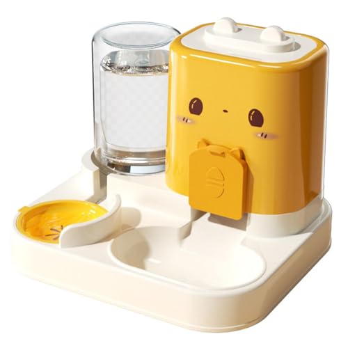 Skyrabbiter Automatischer 2-in-1 Haustier Futter- und Wasserspender, Automatischer Katzen Futter- & Wasserspender (1,8L + 0,8L), 2-in-1 Kombi mit Edelstahlschale, Hygienisch & Praktisch (C) von skyrabbiter