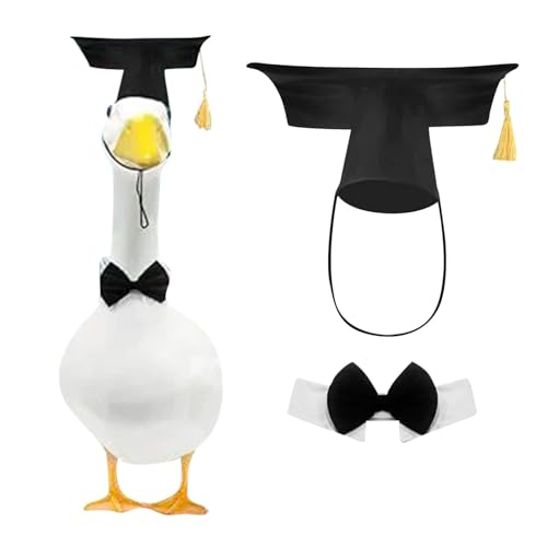 Skyrabbiter Gänse-Graduierungskleidung Set Gans Outfit Veranda Gans Kleidung Haustier Kostüm Warm Hoodie Halloween Weihnachten Haustier Bekleidung Cosplay für Outfits Veranda Gans Hund (A) von skyrabbiter