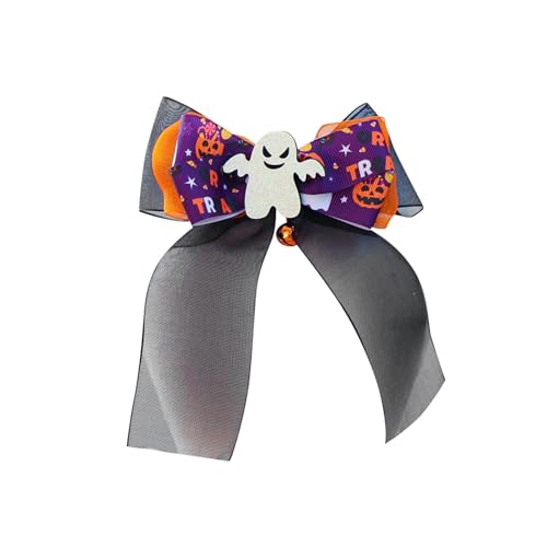 Skyrabbiter Halloween Haustier-Fliege, Festliche Kostüm-Accessoire für Hunde und Katzen, mit Glöckchen, Hund Geburtstagshut Fliege Katze Geburtstag Pailletten DekorationszubehöR Festliche Party (D) von skyrabbiter