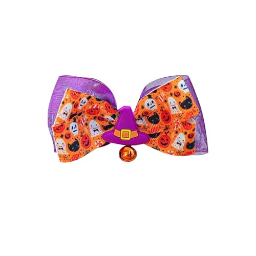 Skyrabbiter Halloween Haustier-Fliege, Festliche Kostüm-Accessoire für Hunde und Katzen, mit Glöckchen, Hund Geburtstagshut Fliege Katze Geburtstag Pailletten DekorationszubehöR Festliche Party (C) von skyrabbiter