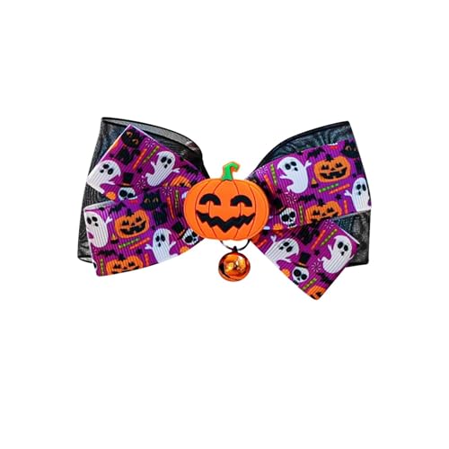 Skyrabbiter Halloween Haustier-Fliege, Festliche Kostüm-Accessoire für Hunde und Katzen, mit Glöckchen, Hund Geburtstagshut Fliege Katze Geburtstag Pailletten DekorationszubehöR Festliche Party (B) von skyrabbiter