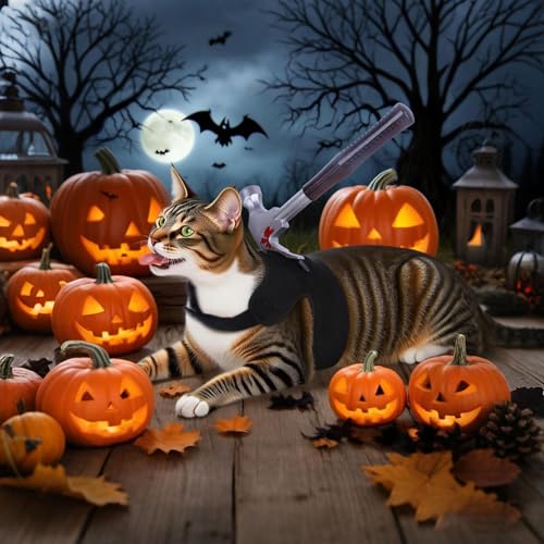 Skyrabbiter Halloween Kostüme für Hunde Killer, Hammer Design, Hundekostüm Halloween, Katzekostüm, Hundekostüm Cosplay für Haustier Cosplay Party, Haustier Cosplay Party Anzug (A, M) von skyrabbiter
