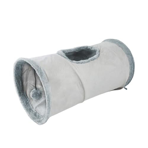 Skyrabbiter Katzenspielzeug Tunnel, Faltbar, 50 x 25 x 20 cm Katzentunnel Interaktives Katzen Spielzeug für Kätzchen Federspielzeug Katzenbälle Spielzeugmäuse für Katzen (A) von skyrabbiter