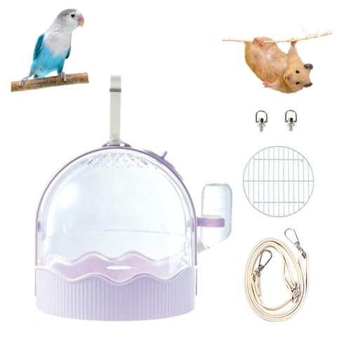 Skyrabbiter Tragbarer Haustier-Transportkäfig, 360° Panorama-Sicht, Transparent PS-Material, mit Schulterriemen, für Kleintiere und Vögel, Papageien-Rucksack, Haustier-Vogel-Papageien-Rucksack (C) von skyrabbiter