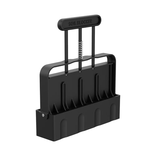 skyrabbiter Bodenblock-Maker für Saatgut, 4 Zellen, 2-Zoll-Blöcke, Wiederverwendbar, Soil Block Maker Gartenarbeit Hand Werkzeug Werkzeug mit Komfortable Griff für Garten Gemüse (A) von skyrabbiter