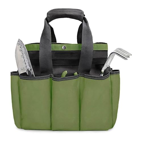 skyrabbiter Garten-Werkzeugtasche mit 8 Taschen, 37 x 30 x 18 cm, Deluxe Garten Werkzeug Aufbewahrungstasche und Gartengerätetasche mit Kleinen Taschen, Verschleißfest und Wiederverwendbar (A) von skyrabbiter