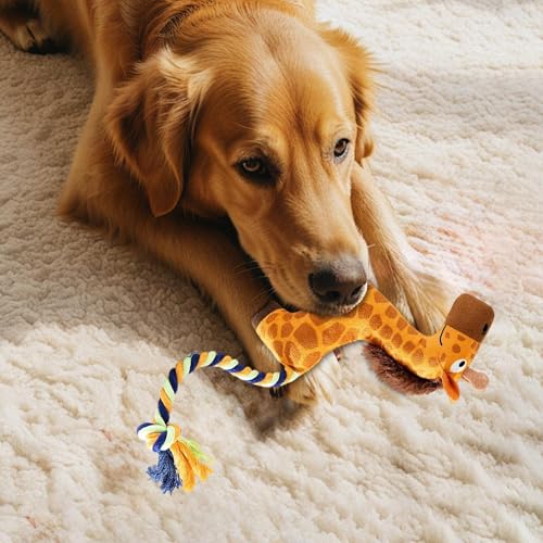 skyrabbiter Interaktives Hundespielzeug, für Aggressive Kauer, Plüsch-Krokodil Design, interaktives, Robustes Hundespielzeug für mittelgroße und große Hunde, Robustes gedrehtes Seilspielzeug (C) von skyrabbiter