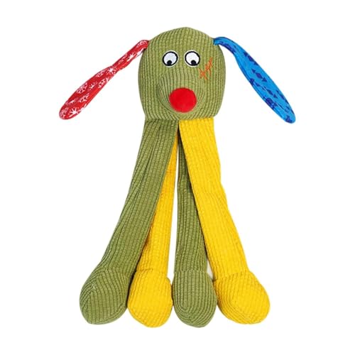 skyrabbiter Interaktives Hundespielzeug mit Knistereffekt, 34 cm, Gelb-Blau, Robustes Kauspielzeug für Mittelgroße und Große Hunde für Indoor Erwachsene Kätzchen Spiele Zähne Kauen (B) von skyrabbiter