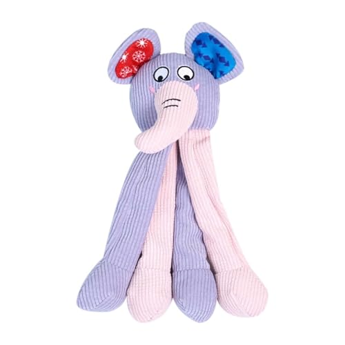 skyrabbiter Interaktives Hundespielzeug mit Knistereffekt, 34 cm, Gelb-Blau, Robustes Kauspielzeug für Mittelgroße und Große Hunde für Indoor Erwachsene Kätzchen Spiele Zähne Kauen (C) von skyrabbiter