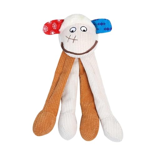 skyrabbiter Interaktives Hundespielzeug mit Knistereffekt, 34 cm, Gelb-Blau, Robustes Kauspielzeug für Mittelgroße und Große Hunde für Indoor Erwachsene Kätzchen Spiele Zähne Kauen (D) von skyrabbiter