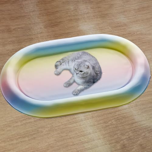 skyrabbiter Katzenwasserbett für den Sommer, Kühlmatte für Haustiere, Kuhlmatte für Hund und Katze mit Ungiftiges Gel,Selbstkühlende Kissen, Kühl Hundedecke, Kaltgelpad für Katzen (D) von skyrabbiter